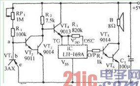 PC机CPU过热语言告戒器电路图