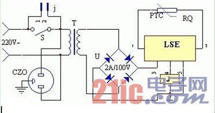 电水壶自动断电控制器电路图