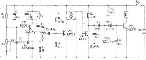 超再生无线电接收器电路图