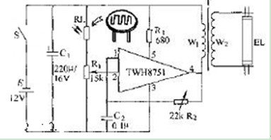 光敏电阻光控升压电路图