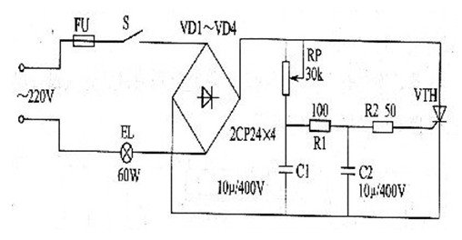 晶闸管调光灯电路