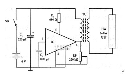直流日光灯电路图