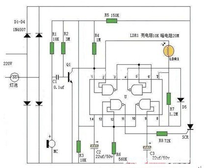 防误触发声控灯电路图