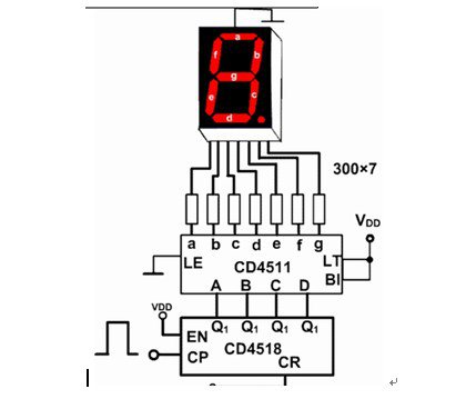 数码管驱动接线电路图